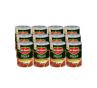 Del Monte Lot de 12 tomates en dés en conserve avec basilic, ail, origan et sans sel ajouté, 411 g