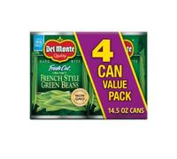 Del Monte Lot de 4 haricots frais coupés à la française, 411 ml