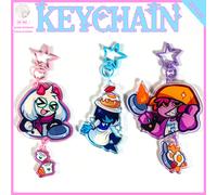 Del/Tarune, Kris Dreemurr, Susie, Ralsei, Jeu d'art pixel, Porte-clés en acrylique, Accessoire de charme personnalisé pour voiture/carte/sac, Convient aux hommes/femmes, Noël, Halloween, Cadeau de fêt