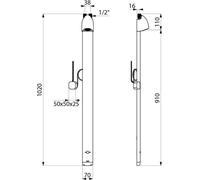Delabie DU-Elem. SPORTING Therm. Alu Raccordement en haut, G1/2B, 230/6V