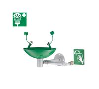 Delabie Lave-yeux de sécurité mural à commande manuelle comprenant Vert 195 mm 9102