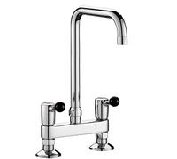 Delabie – Mélangeur 2 trous à poser sur plage – entraxe 150 mm – Laiton chromé