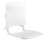 DELABIE-Siège de douche à accrocher. assise et dosseret grand confort nylon HR brillant blanc Réf 510300N