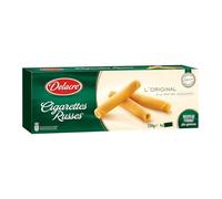 DELACRE - Biscuits Cigarettes Russes Finement Roulés et Dorés au Four - la boite de 230g - Le Lot De 5
