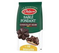 DELACRE - Biscuits Sablés Gourmands au Chocolat Noir, Texture Fondante et Croquante (130g) - Le lot de 4