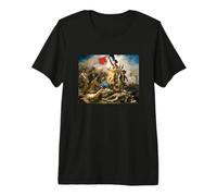 Delacroix Peinture Célèbre La Liberté Guidant Le Peuple Art T-Shirt Haut de Gamme