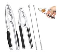 DELAESI Lot de 4 casse-noisettes avec fourchette multifonction pour pécan, noix, amandes, noisettes, pistaches
