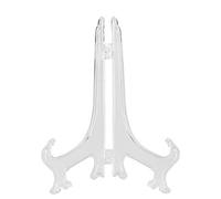 Delaman 10pcs Porte assiettes Plaque Plastique Transparent Chevalets/supports table pliants en plastique clair présentoir pour cadres livres cuisine assiettes mariages (Taille : 20CM)