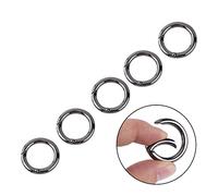 Delaman 5Pcs Mini Mousqueton Rond Pas Facile De Tomber, Snap Ressort Anneau Boucle, Boucle Anneau Porte Clé en Alliage De Zinc Rond Mousqueton Trousseau Crochet Clips, Couleur Argent