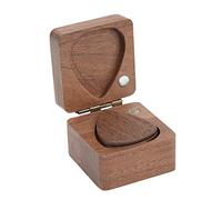 Delaman Boîte en bois pour médiator de guitare - Boîte carrée en noyer noir - Étui de rangement pour médiators de guitare - Boîte de rangement pour musiciens - Cadeau pour joueurs de guitare,