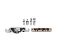 Delaman Chevalet de selle à roulettes, chevalet de guitare, chevalet à rouleaux, hauteur réglable, chevalet de selle doré pour guitare électrique, design, installation facile