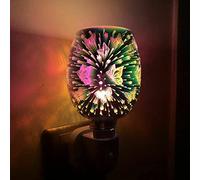 Delaman Réchauffeur d'huile électrique, LED Aroma Diffuser Lights Mosaic Plug in Wax Melt Oil Burner Wax Warmer(US)