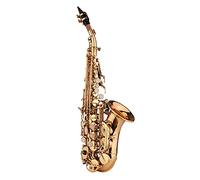Delaman Saxophone ténor en Sib Corps en laiton laqué doré avec étui de transport, gants, chiffon de nettoyage, brosse, sangles de cou, 67,3 cm