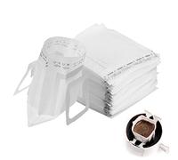 Delamiya Lot de 100 filtres à café pour camping, goutte-à-goutte avec oreille suspendue, sacs filtrants à thé à café, filtres en papier portables pour la plupart des tasses, voyages, camping, maison