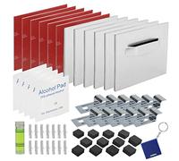 Delamiya Lot de 12 crochets de suspension auto-adhésifs puissants 3M - Surface adhésive extra forte 3M - Pour photos et miroir - Jusqu'à 8 kg - En aluminium Dibond et verre acrylique