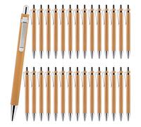 Delamiya Lot de 30 stylos à bille ergonomiques en bambou pour l'écriture, le journal, l'école et les cadeaux de remise de diplôme