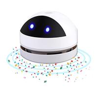 Delamiya Mini aspirateur de table, mini aspirateur rechargeable par USB, portable, sans fil, aspirateur de bureau, haute puissance d'aspiration pour bureau, maison, bureau et voiture, blanc