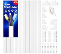 Delamu 4M Goulotte Passe Cable Mural, Cache Cable TV Mural pour 2-3 Fils, Gaine Electrique pour la Maison et Le Bureau, Kit pour Cacher Les Cables, 10 x 40 cm x 24 mm x 14 mm, Blanc