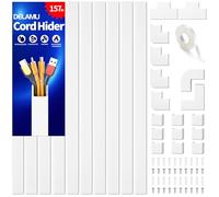 Delamu 4M Goulotte Passe Cable Murale Autocollante, Cable Management, Cache Cable Fils Goulotte Electrique pour TV & Bureau, 10 pièces, L400mm x W30mm x H17mm, Blanco