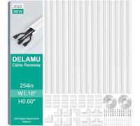 Delamu 6m Goulotte Passe Cable Mural, Cache Cable pour 3-4 Câbles