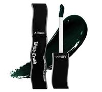 DE'LANCI Gloss à lèvres vampy vert foncé, durable, non collant et hydratant, hautement pigmenté, imperméable avec finition brillante, pour gothique, Halloween, vampire et maquillage de fête | Vegan