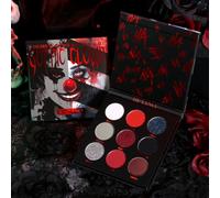 DE'LANCI Palette de fards à paupières 9 couleurs noir et rouge - Paillettes scintillantes, imperméables et hautement pigmentées pour maquillage d'Halloween Horrorclown, gothique, SFX - Végétarien