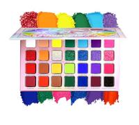 DE'LANCI Palette de fards à paupières colorés, 28 couleurs fluo arc-en-ciel mates, multicolores, métallisées, maquillage des yeux vif, pour fille, LGBT & fard à paupières hautement pigmenté