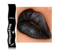 DE'LANCI Rouge à Lèvres Goth à Reflets Changeants, Encre à Lèvres noire pailletée, Gelée à Lèvres holographique longue tenue, formule non collante végétalienne pour Halloween et Cosplay Teinte #11