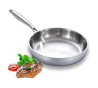 DELARLO Full Clad Poêle à frire en acier inoxydable triple épaisseur - Poêle à frire de 25,4 cm - Compatible avec tous les cuisinières jusqu'à 315,6 °C - Très résistante - Passe au four - Poêle à fond