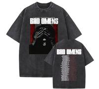 Délavé Rétro T-Shirt Bad Band Omens Do You Feel Love Europe Tour Coton Harajuku Manches Courtes Unisexe Tendance Haut-T||s