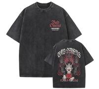 Délavé Rétro T-Shirt Bad Band Omens Do You Feel Love Europe Tour Coton Harajuku Manches Courtes Unisexe Tendance Haut-C||x_l