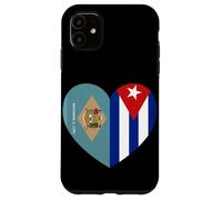 Delaware and Cuba Flags: Heart Shaped Unity Coque pour iPhone 11