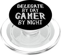 Délégué de Jour Gamer de Nuit Délégué Politique PopSockets PopGrip pour MagSafe