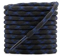 DELELE Lot de 2 paires de lacets de chaussures d'escalade ronds et ondulés antidérapants, robustes et durables, pour l'extérieur, la randonnée, la randonnée, 15 bleu et noir, 47.24"Inch (120CM)