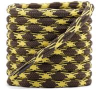 DELELE Lot de 2 paires de lacets de chaussures d'escalade ronds et ondulés antidérapants, robustes et durables, pour l'extérieur, la randonnée, la randonnée, 05 jaune et marron, 47.24"Inch (120CM)