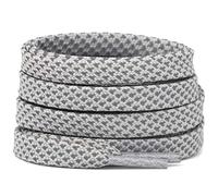 DELELE Lot de 2 paires de lacets plats réfléchissants de sécurité pour chaussures, baskets, bottes, 07 Gris clair, 55 inch (140CM)