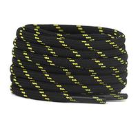 DELELE Lot de 2 paires de lacets ronds épais pour chaussures d'escalade de randonnée, De02-01 Pois noirs et jaunes, 61.02"Inch (155CM)
