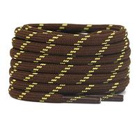 DELELE Lot de 2 paires de lacets ronds épais pour chaussures d'escalade de randonnée, De02-15 Café à pois jaunes, 61.02"Inch (155CM)