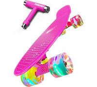 Deleven Skateboard 56cm avec Roues LED, Outil de Skate et Roulements ABEC 7 - pour Enfants Débutants Filles Garçons Adolescents Adultes