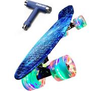 Deleven Skateboard 56cm avec Roues LED, Outil de Skate et Roulements ABEC 7 - pour Enfants Débutants Filles Garçons Adolescents Adultes
