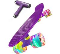Deleven Skateboard 56cm avec Roues LED, Outil de Skate et Roulements ABEC 7 - pour Enfants Débutants Filles Garçons Adolescents Adultes