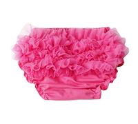 DELEY Bébés Filles Dentelle Solide Pettiskirt Ruffle Bloomers Slips Culottes Nappy Couvre-Couches Hot Pink M