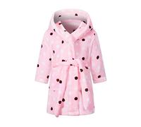 DELEY Peignoir pour Enfants Garçons Filles Robes à Capuche Pyjamas Tout-Petits Vêtements de Nuit Robe de Chambre Douce Chemise de Nuit Fraise 1-2 Ans
