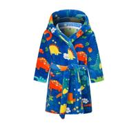 DELEY Peignoir pour Enfants Garçons Filles Robes à Capuche Pyjamas Tout-Petits Vêtements de Nuit Robe de Chambre Douce Chemise de Nuit Dinosaure Bleu 2-3 ans