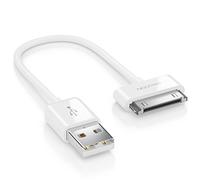 deleyCON 0,15m Câble USB 30 Broches Connecteur Dock Câble de Synchronisation de Chargement & de Données Compatible avec IPhone 4s 4 3Gs 3G IPad IPod - Blanc