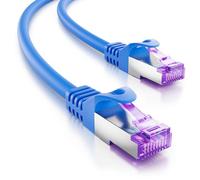deleyCON 0,25m CAT7 Câble Réseau - 10 Gigabit - RJ45 Câble Patch Ethernet (Cuivre, Blindage SFTP PiMF) - pour Highspeed LAN DSL Switch Modem Routeur Panneau Patch CAT7 CAT6 CAT5 - Bleu