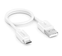 deleyCON 0,30m Micro USB Câble de Charge et de Données Court - Compatible avec Téléphones Android, Smartphones, Tablettes, Lecteurs MP3, Appareils Photo, etc. - Blanc