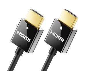 deleyCON 0,5m 4K HDMI 2.0 Câble Slim (Petit et Flexible Câble HDMI) - 1080P 2160P UHD ARC HDR 3D pour TV, Moniteur, Projecteur, Laptop, Notebook, PC, Ordinateur, PS4, PS5, XBOX - Noir