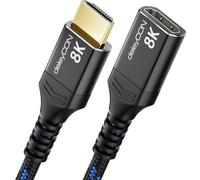 deleyCON 0,5m 8K HDMI 2.1 Rallonge - pour TV, Moniteur, PS4, PS5, Xbox, Barre son Dolby Atmos eARC HDR10+ 48Gbps Prolongateur Coupleur Adaptateur - 8K@60Hz, 4K@120Hz/144Hz, 2K@240Hz