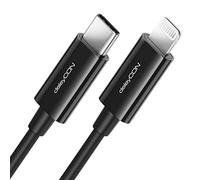 deleyCON 0,5m Câble de Recharge USB-C Lightning Câble de Données Câble de Recharge Ultra Rapide Certifié MFI pour iPhone 14 13 12 11 Pro Max Mini Power Delivery - Noir